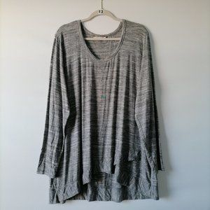 Soft Surroundings Women's Gray Heathered Hi-Lo Top Size See Meausrements Blemish
